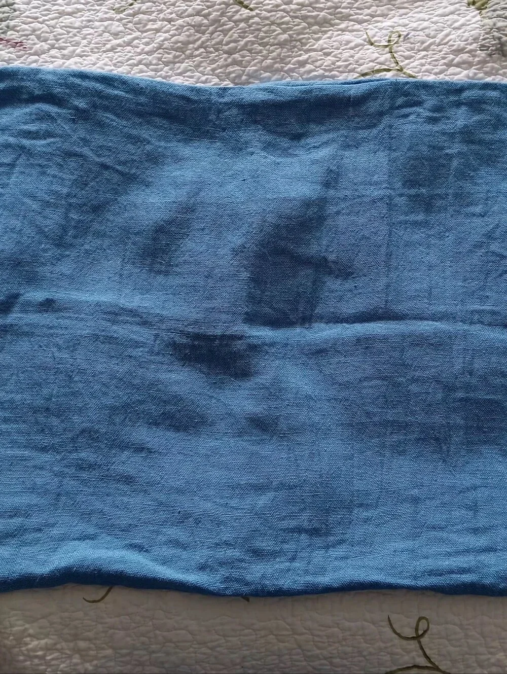 3 - Annie Selke C3 French Blue 100% Linen Pillow Shams Tie Closure 26